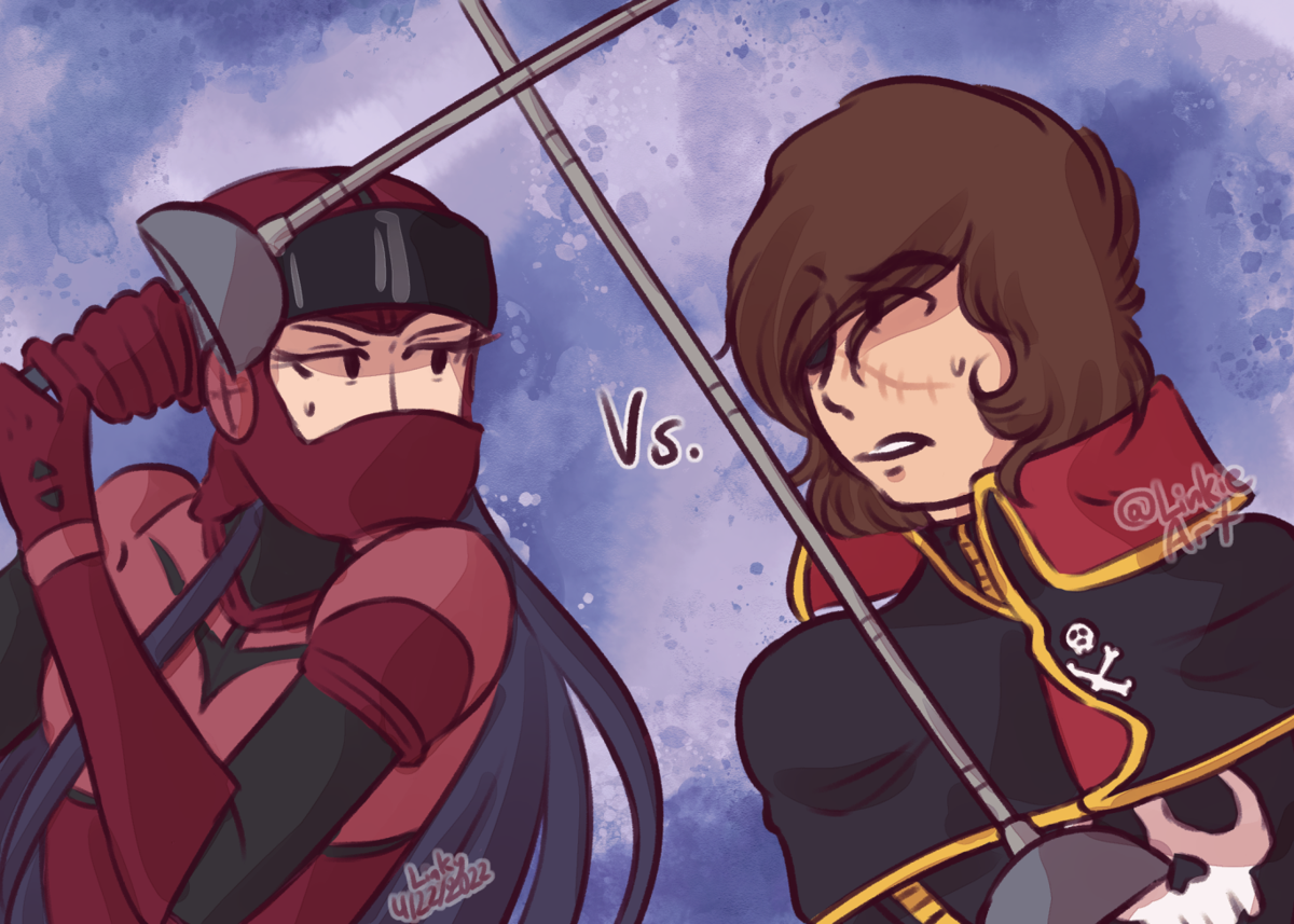 Harlock dueling Leotard.